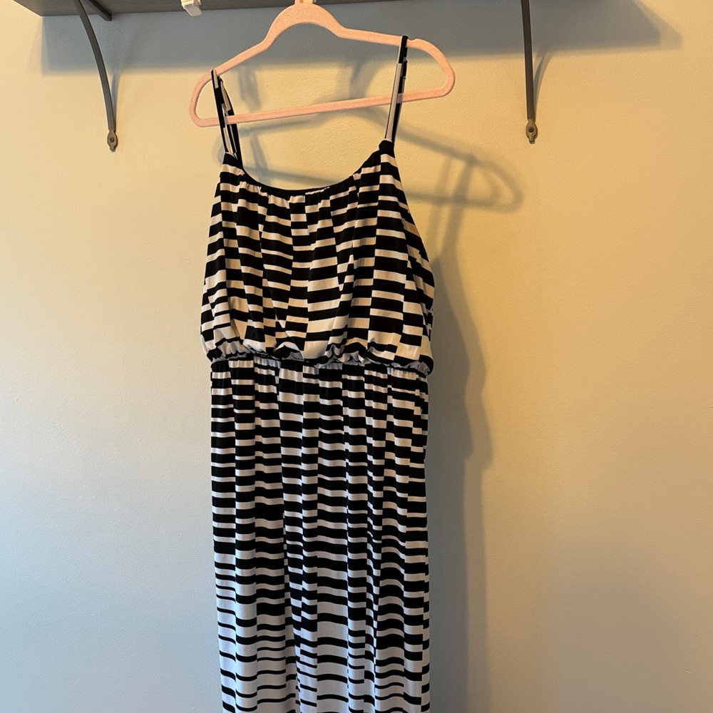Maurices Black and White Striped Maxi Dress